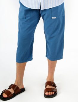 Pantalón Pirata Algodón Cobalto
