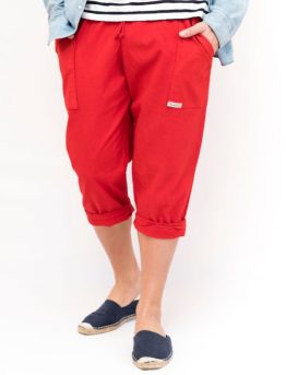 Pantalón Pirata Algodón Rojo